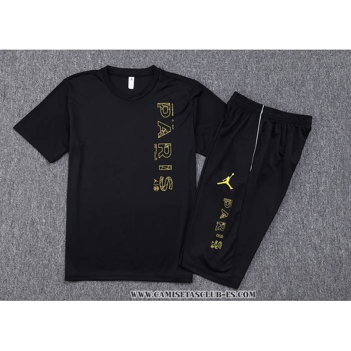 Chandal del Paris Saint-Germain Jordan 23-24 Manga Corta Negro - Pantalon Corto